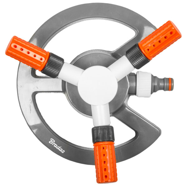 Bradas 3-arms-gazonsproeier WHITE LINE, grijs/wit/oranje