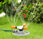 Bradas 3-arms-gazonsproeier WHITE LINE, grijs/wit/oranje