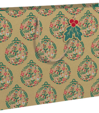 Clairefontaine kerstcadeauzak 'Holly', groot