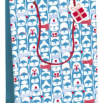 Clairefontaine kerstcadeautaszak 'Pinguïns', middel