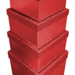 Clairefontaine geschenkdozen-set 'Glitter rood', 4-delig