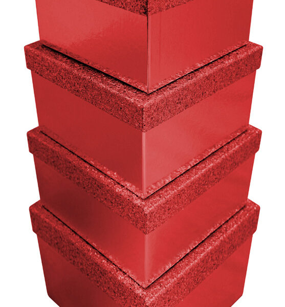 Clairefontaine geschenkdozen-set 'Glitter rood', 4-delig