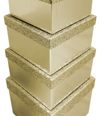 Clairefontaine geschenkdozen-set 'Glitter gold', 4-delig