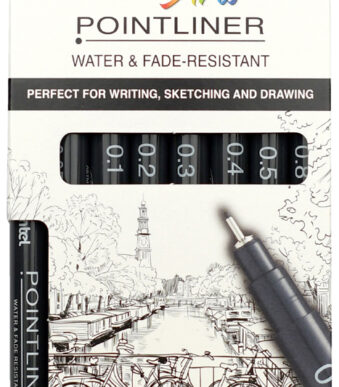 PentelArts permanent fineliner Pointliner, set van 8