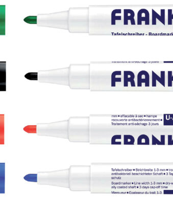 FRANKEN Whiteboardmarker U-ACT! Line, ronde punt, 3 mm, kleuren assorti