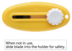 NT Cutter rolmes, kunststof-behuizing, perforatiesnede, geel