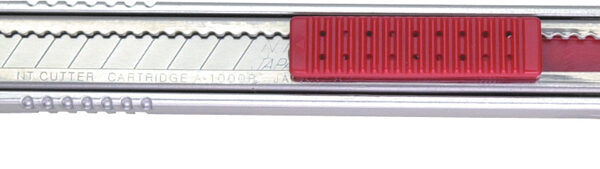 NT Cutter A-1000RP, aluminium-behuizing, 9 mm, zilver/rood