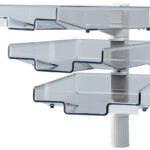 Hansa zwenkbrievenbak met 3 bakken, lichtgrijs