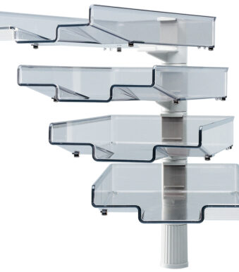 Hansa zwenkbrievenbak met 4 bakken, lichtgrijs