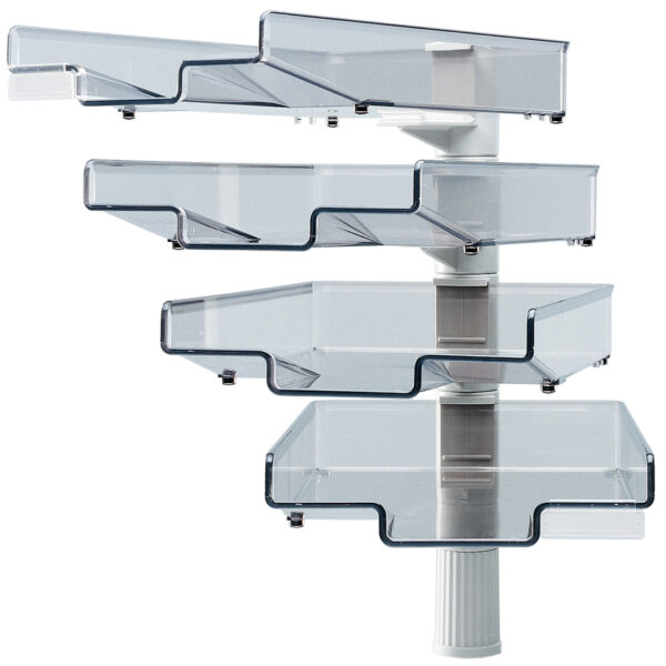 Hansa zwenkbrievenbak met 4 bakken, lichtgrijs