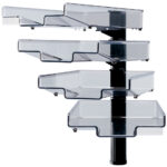 Hansa zwenkbrievenbak met 4 bakken, zwart