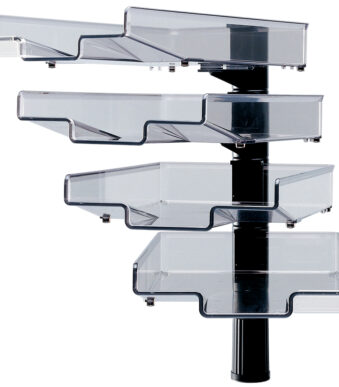 Hansa zwenkbrievenbak met 4 bakken, zwart