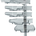 Hansa zwenkbrievenbak met 5 bakken, lichtgrijs