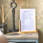 Securit tafelstandaard TABLE, DIN A4, teak