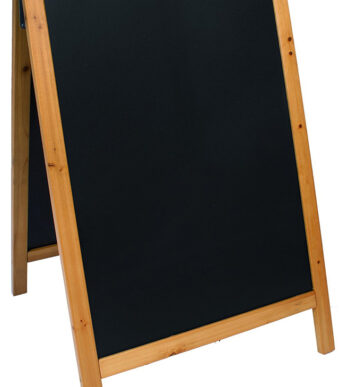 Securit klantenstopper WOODY, met schoolbordoppervlak, beuken