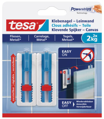 tesa Powerstrips klevende spijker, voor tegels en metaal, 2,0 kg