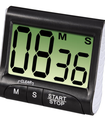 Digitale afteltimer, zwart.