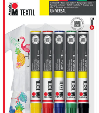 Marabu textielstiften, set van 5