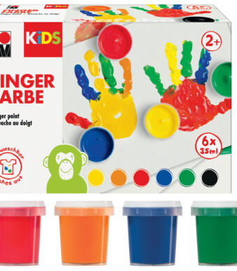 Marabu kindervingerschilderstempels, 6 kleuren per 35 ml