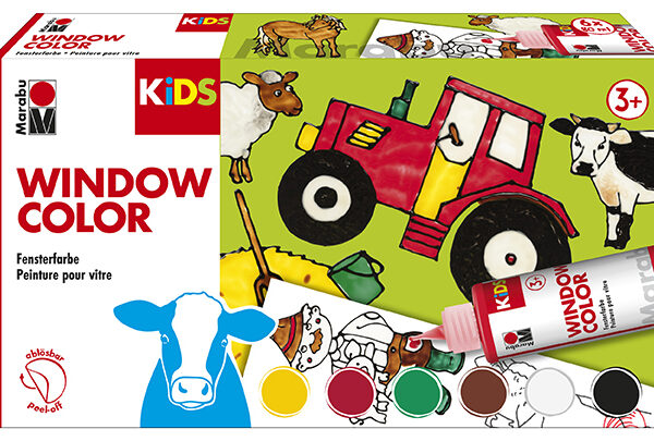 Marabu Kinderverf Raamstiften Set 'Boerderij', 6 x 80 ml