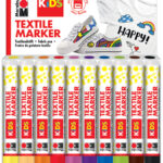 Marabu Textielstiften voor kinderen, 10 stuks van 3 ml.