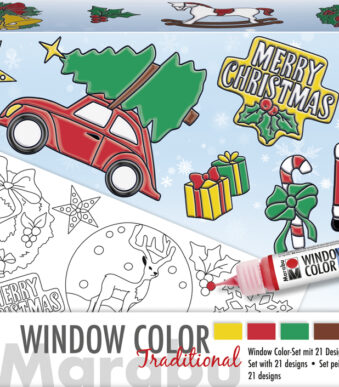 Marabu Vensterverf Set 'XMAS Traditioneel', 6 x 25 ml