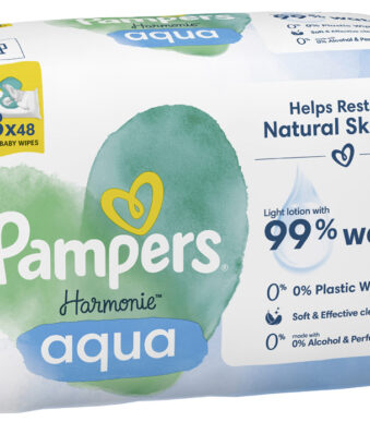 Pampers Natuurlijke Babydoekjes Aqua, 3-pack