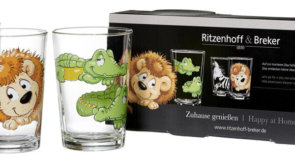 Drinkglazen Happy Dierentuin, set van 3.