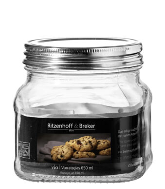 Hoekige voorraadpot VIO van 0,65 liter