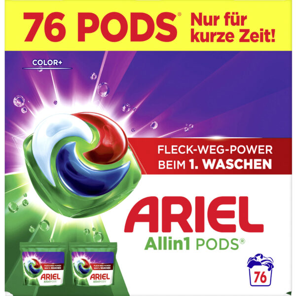 ARIEL wasmiddel Pods All-in-1 Color+, 76 wasbeurten