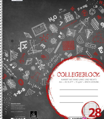 Schrift met gelinieerde bladen formaat A4, 80 vellen.