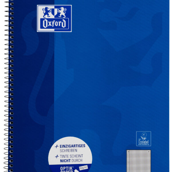 Geruit Oxford schrift A4+ formaat, 80 bladen, linkerkantlijn.