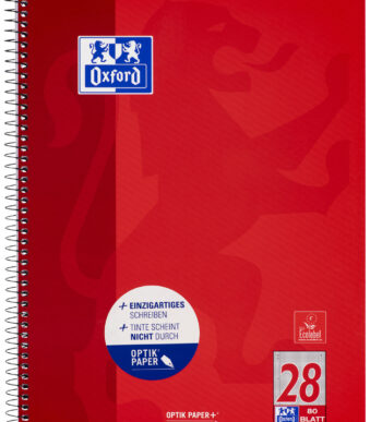 Geruit Oxford schrift A4+ formaat, 80 bladen, linkerkantlijn.