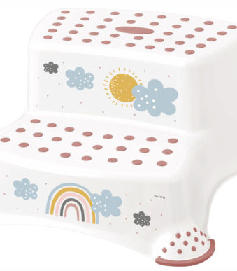 Keepertrap voor kinderen 'igor Regenboog', twee traptreden, wit