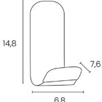 Magnetische kapstokhaak 'STEELY', donkergrijs