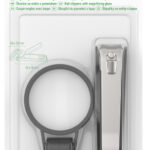 Nagelvijl met loep en nagelknipper op kaart