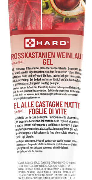 Paardenkastanje en wingerd gel, 100 ml buis