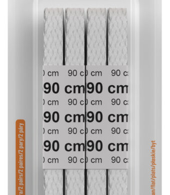 Witte sportveters, plat, 90 cm