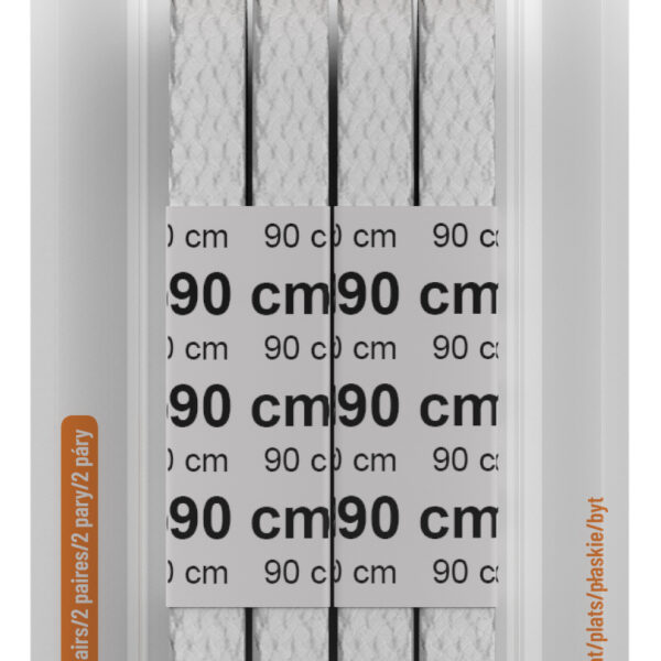 Witte sportveters, plat, 90 cm