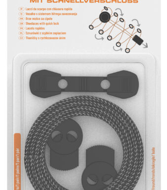 Veters met snelgesp, 1200 mm, zwart