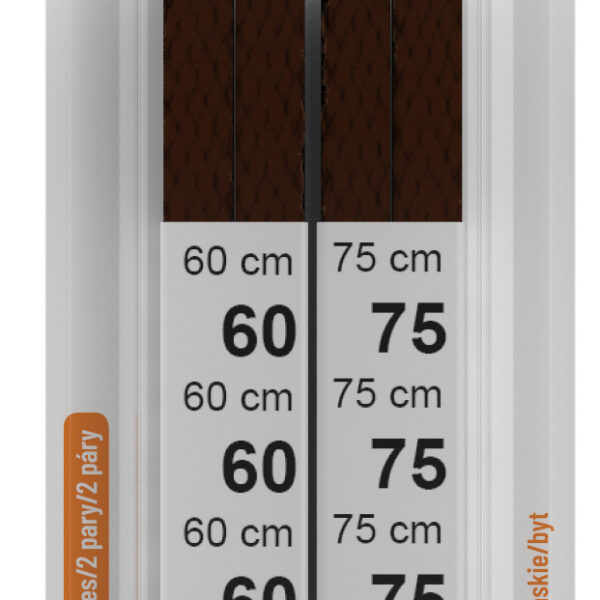 Standaard platte veters, 600/750 mm, donkerbruin