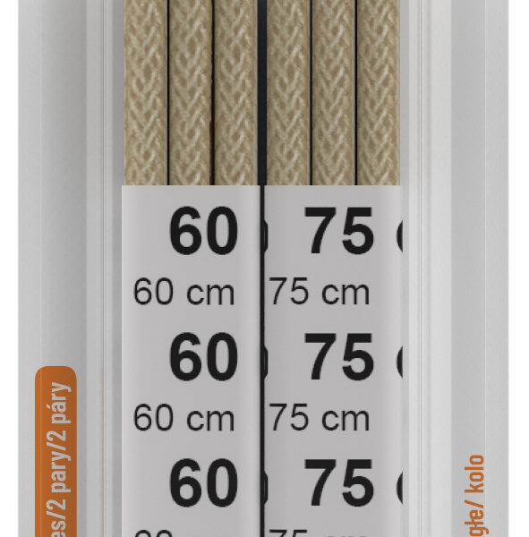 Standaard veters, rond, 600/750 mm, lichtbruin