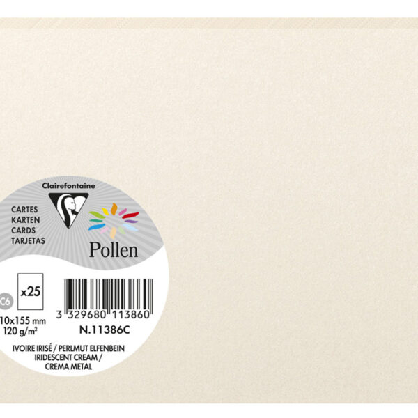 Parel-ivoorkleurige C6-kaart van Clairefontaine