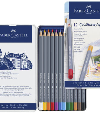Faber-Castell aquarelkleurpotloden in metalen etui (12 stuks)