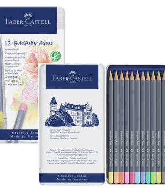 Faber-Castell aquarelkleurpotloden in metalen etui (12 stuks)