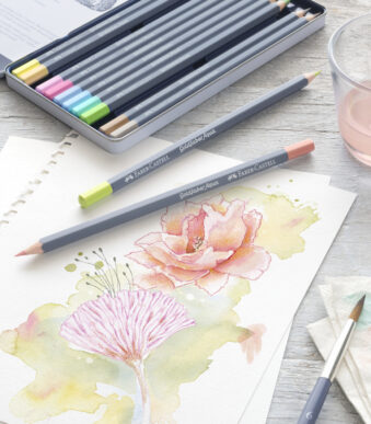 Faber-Castell aquarelkleurpotloden in metalen etui (12 stuks)