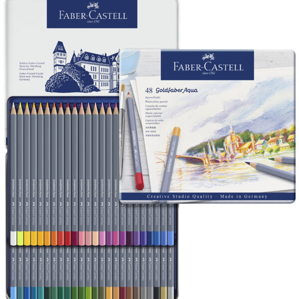Faber-Castell aquarelkleurpotloden, metalen etui met 48 stuks