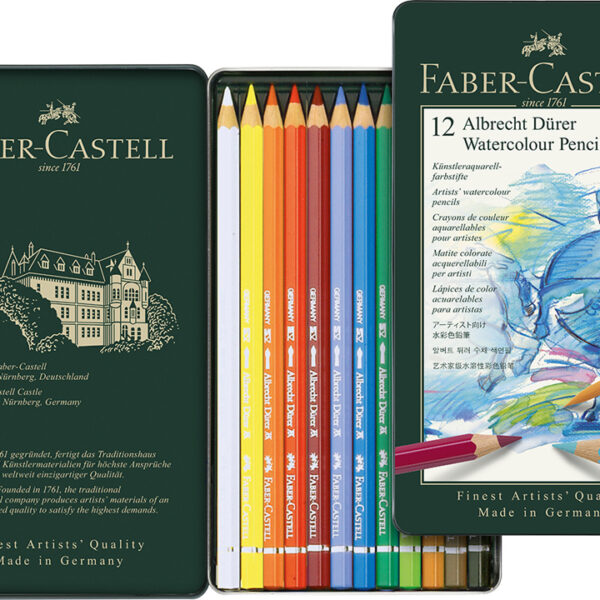 Faber-Castell aquarelkleurpotloden Albrecht Dürer, metalen doos van 12