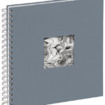 Ringbandalbum met passe-partout voor foto's, antracietkleurig.
