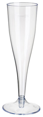 Plastic champagneglazen 0,1 liter, helder, set van 10